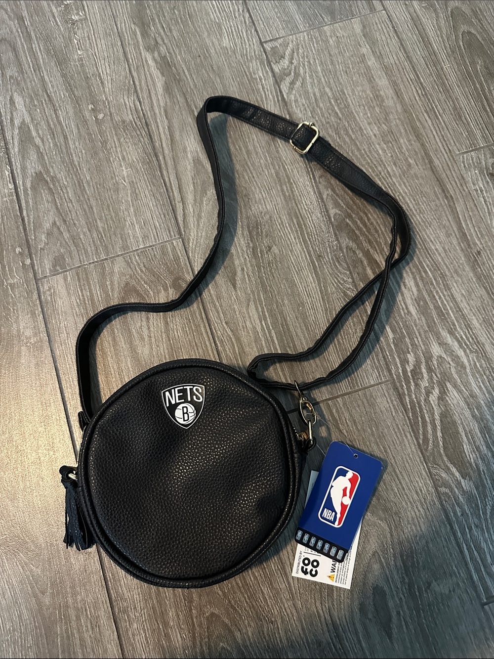 Brooklyn Nets Black Round Crossbody Bag